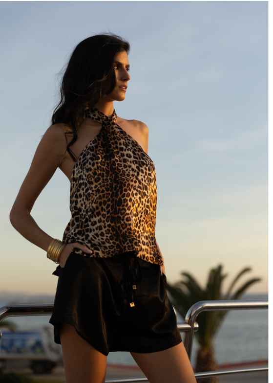 ALESSA HALTER TOP LEOPARD