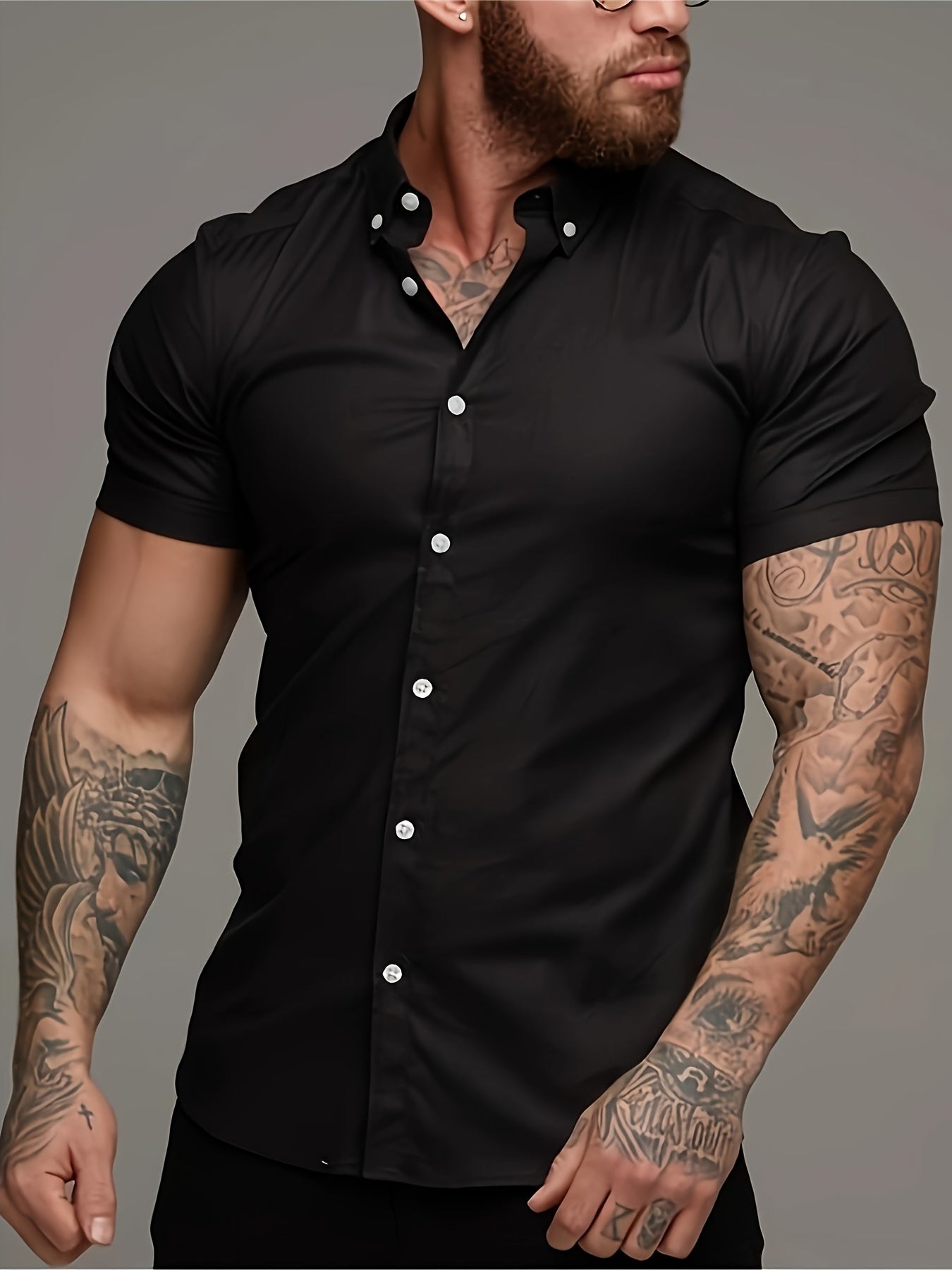 Mens Summer Slim Fit Sports Shirt