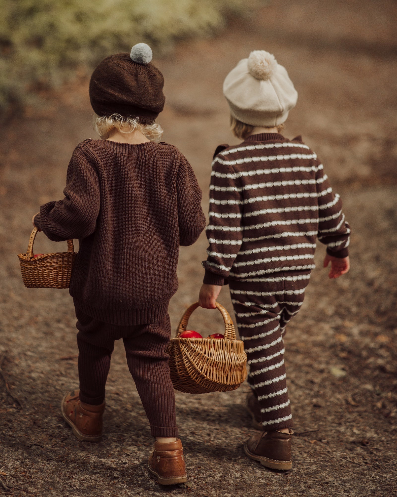 Alba Striped Knit Trousers Brown