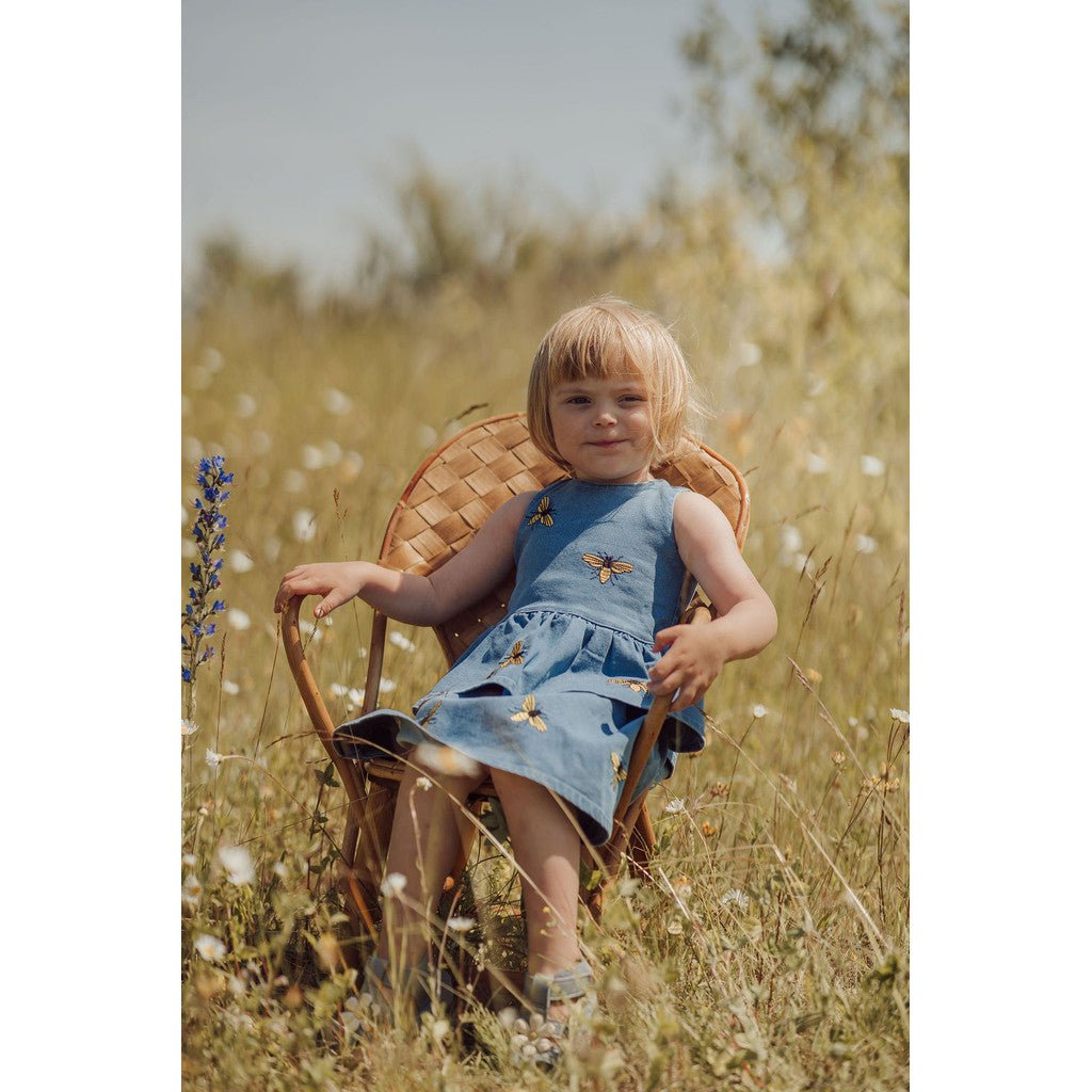 Buzzy Denim Ruffle Dress