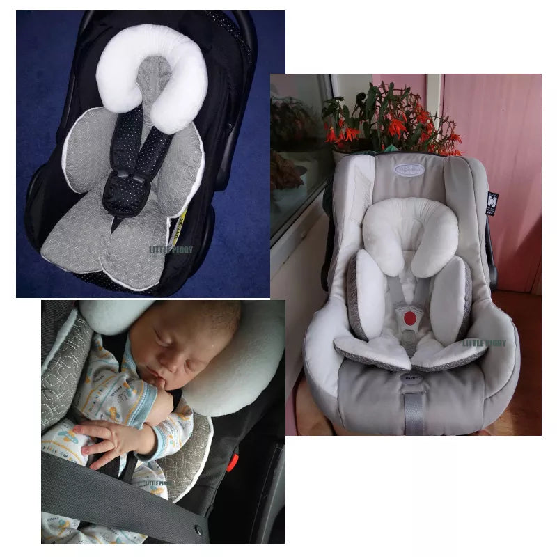 Waterproof Baby Stroller Cushion Mats Car Seat Accessories Head Support Belt Shoulder-Sided Protective Cover Neck Protection Pad