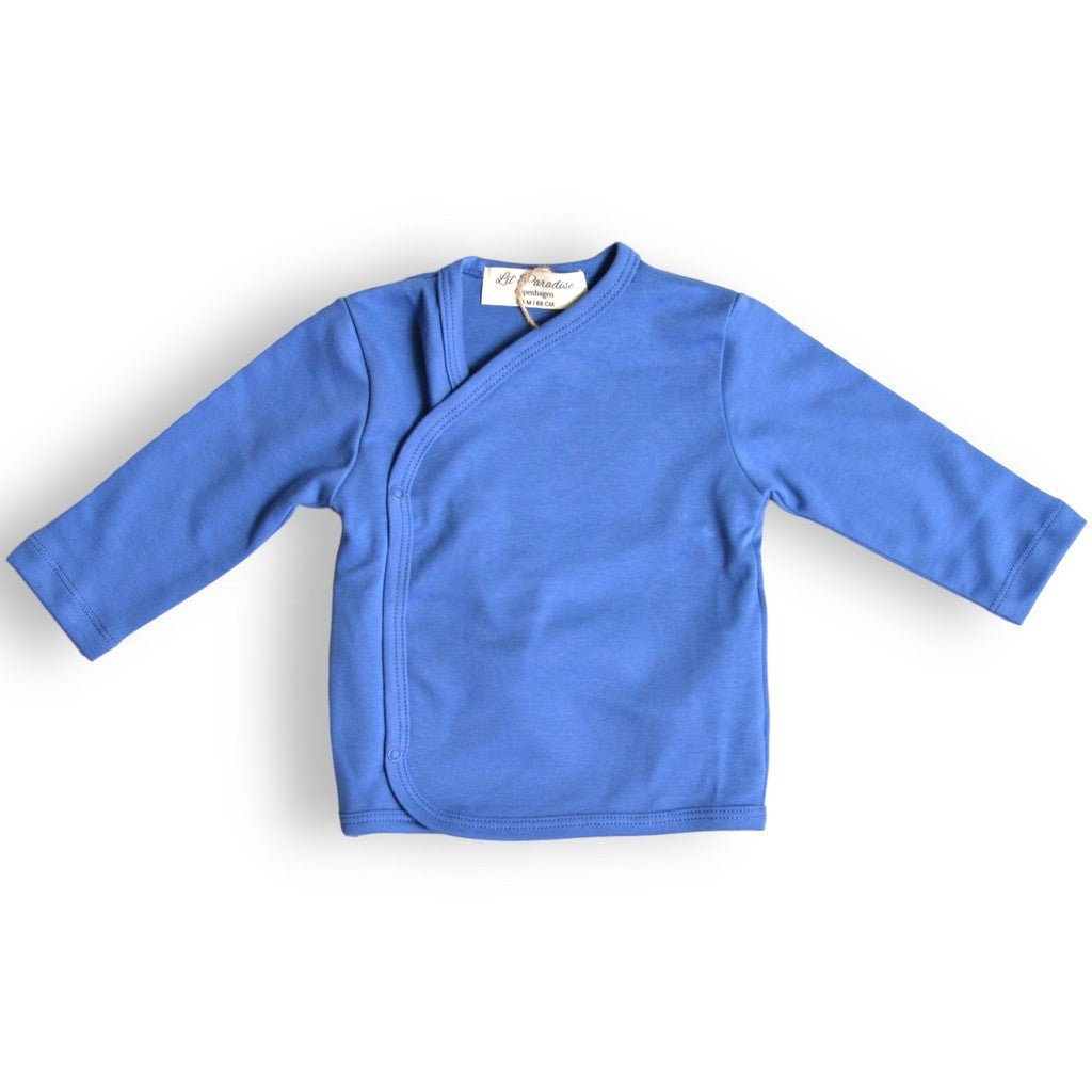 Organic Sky Blue Wrap Blouse