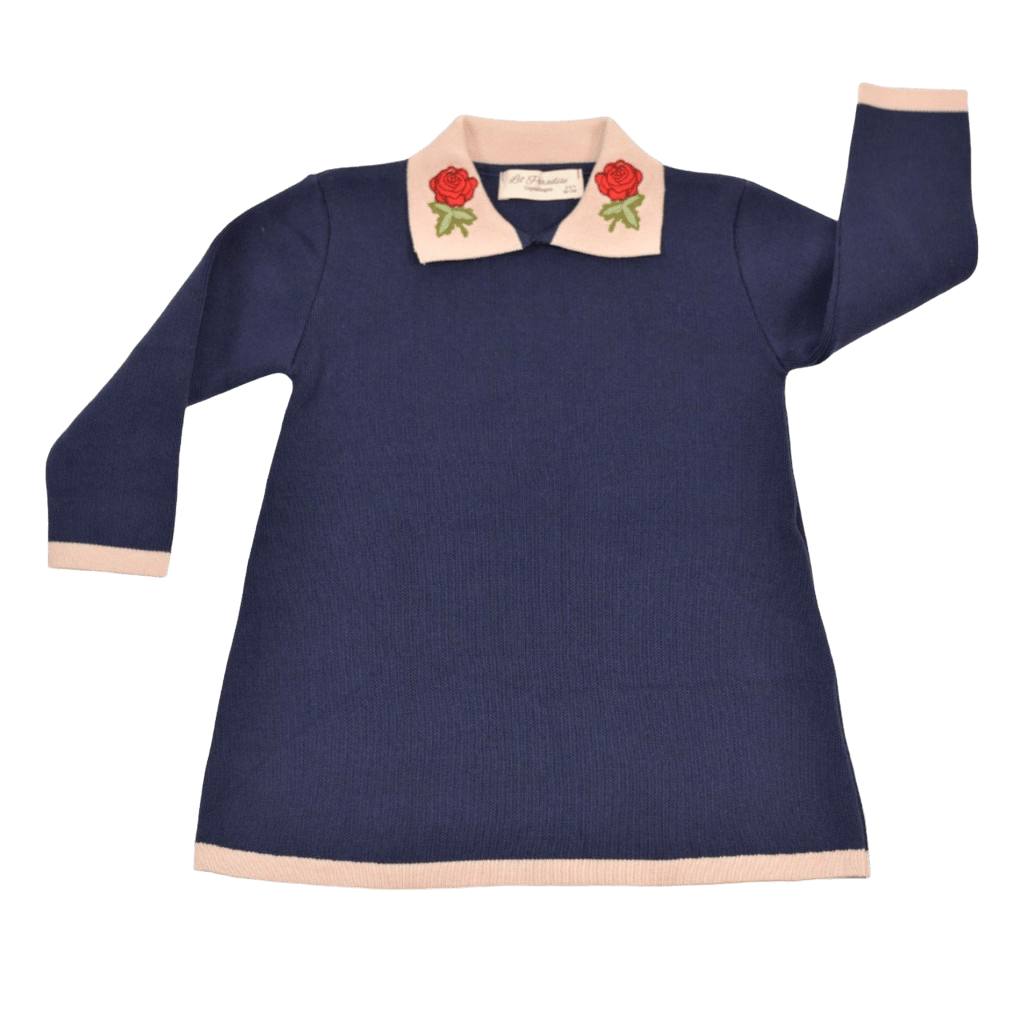 Navy Rose Dress