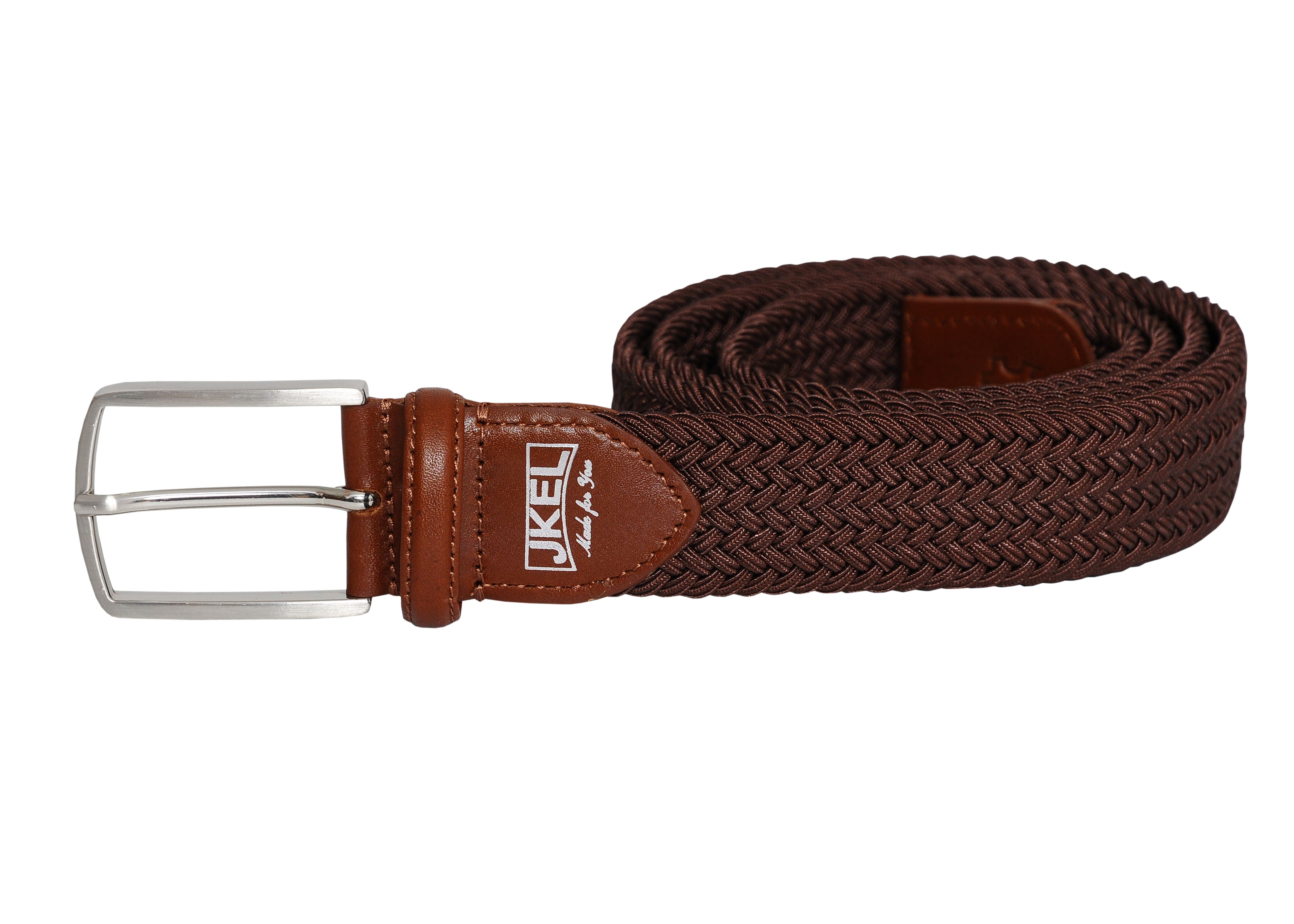 Trafalgar Brown Plaited Men Stretch Belt